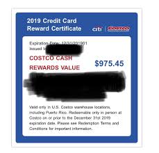 When we reached out to citi about the costco visa changes, here's the. My Biggest Reward To Date What S The Biggest One You Ve Seen Costco