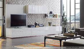 Vernon tv üst raf modülü (renk:lake beyaz). Enzahome Beyaz Lake Tv Unitesi Ev Dekorasyonu