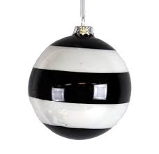 Black And White Christmas Ornaments Striped Ball Christmas Ornament Size 4 Material Glass Color Black White White Christmas Trees Christmas Decorations Ornaments White Christmas Decor