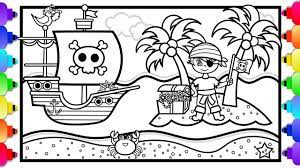 Find another picture on coloring pages pumpkin, christmas coloring, and etc. How To Draw A Pirate Ship For Kids Pirate Coloring Page Youtube