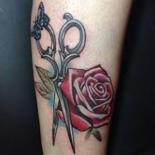 Scissor Rose Tattoo On Arm Picture Scissors Tattoo Stylist Tattoos Hairstylist Tattoos