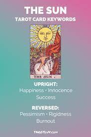 Find here free sun tarot card meanings & reversed card meanings in the context of love, relationships, money, career, health & spirituality. The Sun Tarot Card Meaning Major Arcana Tarotluv