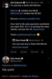 Since btc was the first asset, it has remained the largest by market cap, which is why it's dominance in the market is a number that many people follow. Elon Musk On Bitcoin Cash Fair Point Btc