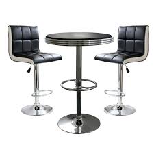 2 saddle stools are included. Furniture 3 Piece Pub Table Set Bar Stools Adjustable Dining Chair Counter Height Kitchen Dining Sets
