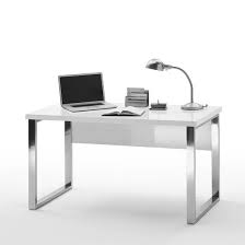 Sydney Office Desk In High Gloss White And Chrome Frame With Images Glass Desk Office Office Furniture Modern Glass Office Desk Modern