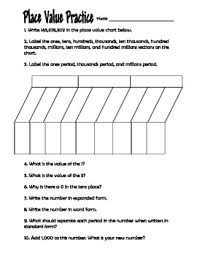 Place Value Practice Worksheet 4th Grade