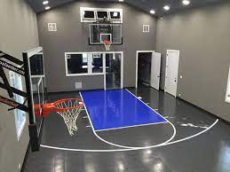 If your players will range from little kids to adults, an adjustable height wall mounted indoor basketball hoop will give you versatility. 57 Indoor Residential Courts Ideas Sport Court Indoor Home Basketball Court
