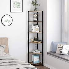 Amazon Com Homecho 6 Tier Corner Shelf Industrial Corner Bookcase Small Display Rack 65 4 Inch Tall Storage Shelf Sta Corner Shelves Corner Bookcase Shelves
