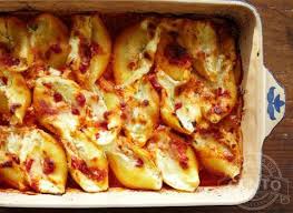 Lidia S Baked Stuffed Shells With Ricotta San Marzano Tomatoes Kosher Salt Low Moisture Mozzarella Parmigiano Baked Stuffed Shells Lidia S Recipes Recipes