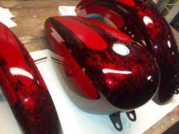 Bike Gas Tank And Fenders Reaper With Red Candy Coat Www Jestershydrographics Com Custom Motorcycle Paint Jobs Motorcycle Painting Custom Paint Motorcycle
