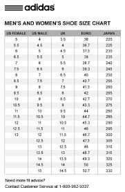 adidas shoes size chart