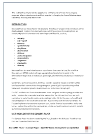Most sample business plans teach you what to include in your business plan, but this harvard business review article will take your business plan to 11. Concept Paper Sport For Social Development Project A Strategic Pa