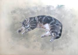 First make four small marks to indicate the circle's height and width. Sleeping Bakhchysarai Cat Drawing By Iren Tarvid Saatchi Art