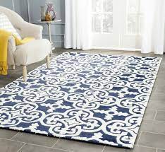 Navy Blue And White Patterned Rug Weathered Gray Wood Floor Navy Blue Cobalt Blue Royal Blue Indigo Blue Pantone Navy Peony Wool Area Rugs Rugs Safavieh