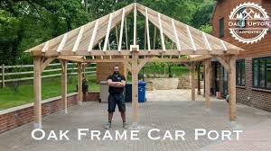 Find prices and pricing for 2 & 3 bay wooden garden gazebos structures in oak. Oak Frame Car Port Kit Install Youtube