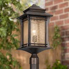 Hickory Point 21 1 2 High Bronze Outdoor Post Light 09740 Lamps Plus Outdoor Post Lights Post Lights Pillar Lights