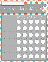 summer chore charts