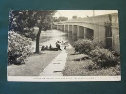 Bridge Over Fox River Mchenry Il Old Postcard C R Childs C1950 Lake Hotel Fox Lake Grass Lake