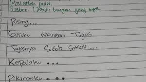 Berisi kumpulan puisi cinta romantis, sedih, menyentuh hati, puisi cinta islami, puisi jatuh cinta, puisi perpisahan kumpulan puisi cinta romantis menyentuh hati untuk gebetan, pacar, dan mantan. Yakin Bisa Tahan Ketawa Baca 6 Puisi Buatan Anak Sd Ini Citizen6 Liputan6 Com