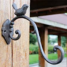 Signaturehardware.com has been visited by 10k+ users in the past month Humming Bird Antique Rustic Vintage Iron Hanging Basket Lantern Hook Bracket Baskets Pots Window Boxes Latinaid Garden Patio