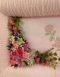 Its interior measures 85 inches long and 38 inches wide. Casket Lid Adornment Arranged By A Florist In Spencer Wv Spencer Floral
