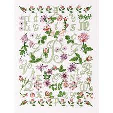 Fils dmc, outils clover, toiles à broder. Kits Point De Croix Abecedaires Creamagic