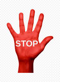 Hd White Stop Text Word On Red Realistic Hand Png Realistic Words Png