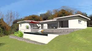 Maison Contemporaine En C Sur Terrain En Pente Atelier Scenario Plan Maison Architecte Maison Architecte Plan Maison