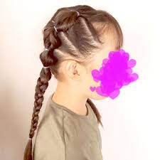ぎゃくりんぱのツインテールヘアアレンジ 子供ヘアアレンジ ツインテールヘアアレンジ ディズニーヘアスタイル