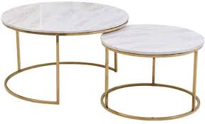 Gold cage 2pc nesting table. End Tables Side Table Gold Marble Nesting Tables Coffee Round Table Set Of 2 Nest Of Tables Living Room Chic Decoration Amazon Co Uk Kitchen Home
