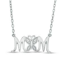 Treat your mom to the perfect mothers necklace. Diamond Accent Butterfly Mom Necklace In Sterling Silver 16 Gordon S Jewelers