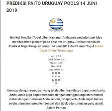 Prediksi Togel Uruguay Jumat 14 Juni 2019 Agentogel Judionline Judionlineresmi Pamantogel Bandartogel Togelonline Tog Live Casino Uruguay Pai
