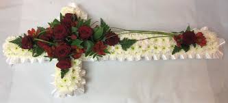 The cross is approximately 9 3/4 x 7 1/4 hangs easily from a picture hook or small. Cross Funeral Flower Tributes By Fareham Florists Hampshire