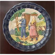 Check spelling or type a new query. 1880 French Country Pair Of Navy Blue Edged Folk Art Majolica Decorative Plates