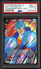 Watch dragon ball super online. 2018 Dragon Ball Z Dragon Ball Super Tournament Of Power Themed Booster Pack Universe 7 Saiyan Prince Vegeta Psa Cardfacts