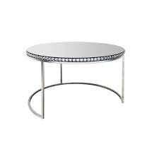 Check out our chrome coffee table selection for the very best in unique or custom, handmade pieces from our coffee & end tables shops. Round Mirrored Coffee Tables With Diamond Gems Set Of 2 Jade Boutique Furniture123