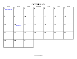 January 2073 Calendar