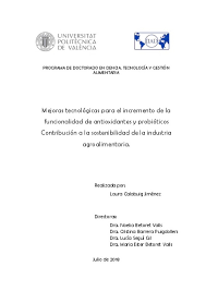 Cu privire la modificarea şi completarea unor acte legislative. Mejoras Tecnologicas Para El Incremento De La Funcionalidad De Antioxidantes Y Probioticos Contribucion A La Sostenibilidad D