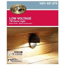 Hampton Bay Low Voltage 1 Light 7 Watt Black Halogen Round Deck Light Hd28458bk The Home Depot Deck Lighting Hampton Bay Deck Lights