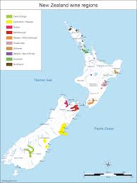 New Zealand Wine Map Of Vineyards Of Central Otago Nelson