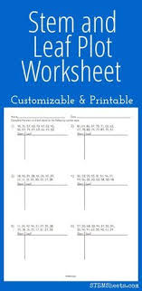 Stem And Leaf Plot Worksheet Customizable And Printable Grade 6 Math Math Sixth Grade Math