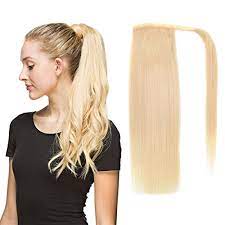 Full and fluffy blonde ponytail. Amazon Com 22 Human Hair Ponytail Wrap Around Clip In Ponytail Hair Extensions For Women Bleach Blonde 613 100g 3 5oz Beauty