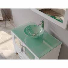 Check spelling or type a new query. 36 Wide Bathroom Vanity Set With Tempered Glass Countertop With Round Glass Bowl Vessel Sink Faucet And Matching Vanity Mirror By Cambridge Plumbing Kitchensource Com