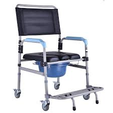 25 Folding Toilet Chair Elders Potty Chair With Four Wheels Movable Aluminum Alloy Wheelchairs For Old Men Patients Potty Chair Shower Chair Chair