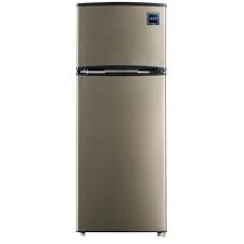Rca 7 5 Cu Ft Mini Fridge With Stainless Look Rfr725 The Home Depot In 2020 Mini Fridge Top Freezer Refrigerator Refrigerator