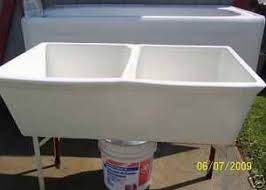 porcelain utility sink double bowl