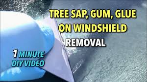 Most solvents will remove sap and since this is a windshield you don't have to worry about paint! How To Remove Gum Tree Sap Tape Residue From Windshield Glass 1 Minute Diy Video Youtube