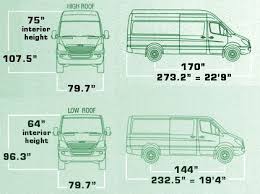 sprinter dimensions for various models custom camper vans