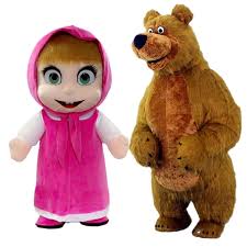 Giant Plush Inflatable Masha Bear Mascot Costume Adults Anime Cosplay  Cartoon Suits Carnival Party Halloween Stage Show Props
