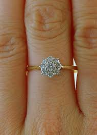 Vintage 1930s Diamond Flower Engagement Ring In 18k Gold And Vintage Engagement Rings Simple Engagement Rings Affordable Simple Engagement Rings